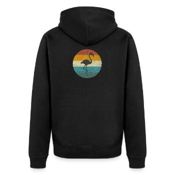 Rétro Vintage Sunset Flamingo - Veste à capuche bio Premium Unisexe - noir - Dos - Nico (187cm)