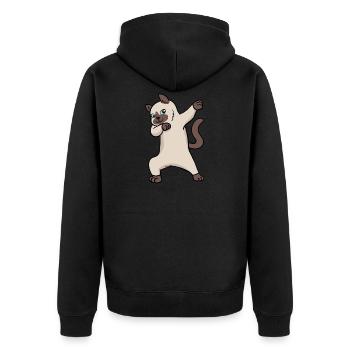 Cadeau de danse pour chats de chat siamois - Veste à capuche bio Premium Unisexe - noir - Dos - Nico (187cm)