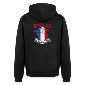 France French French France cadeau - Veste à capuche bio Premium Unisexe - noir - Dos - Nico (187cm)