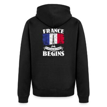 France French French France cadeau - Veste à capuche bio Premium Unisexe - noir - Dos - Nico (187cm)
