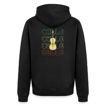 violoncelle - Veste à capuche bio Premium Unisexe - noir - Dos - Nico (187cm)