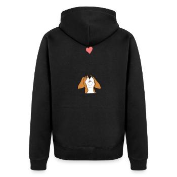 Beagle Mama Lover Gift Girl - Unisex Premium Organic Zip Hoodie - black - Back - Nico (187cm)