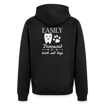 Krankenschwester Kieferorthopädie Termine Röntgen - Unisex Premium Bio Zip Hoodie - Schwarz - Hinten - Nico (187cm)