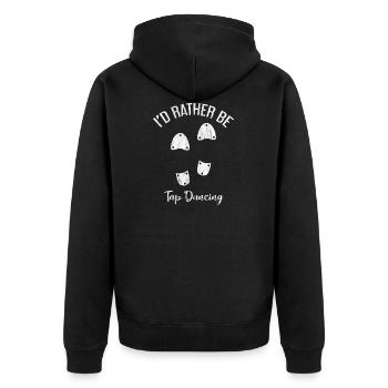 Fred Astaire dancing tap dance choreographer troupe - Unisex Premium Organic Zip Hoodie - black - Back - Nico (187cm)