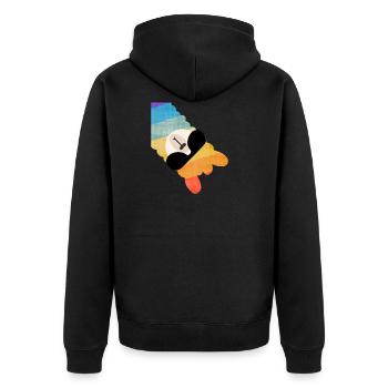 Llama alpaca with sunglasses - Unisex Premium Organic Zip Hoodie - black - Back - Nico (187cm)