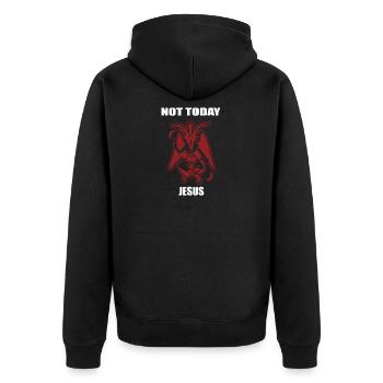 Diable cornes jésus foi dieu aujourd'hui cadeau - Veste à capuche bio Premium Unisexe - noir - Dos - Nico (187cm)