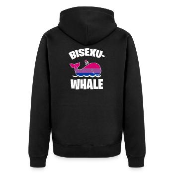 Bisexuwhale baleine bisexuelle baleine bisexuwal - Veste à capuche bio Premium Unisexe - noir - Dos - Nico (187cm)