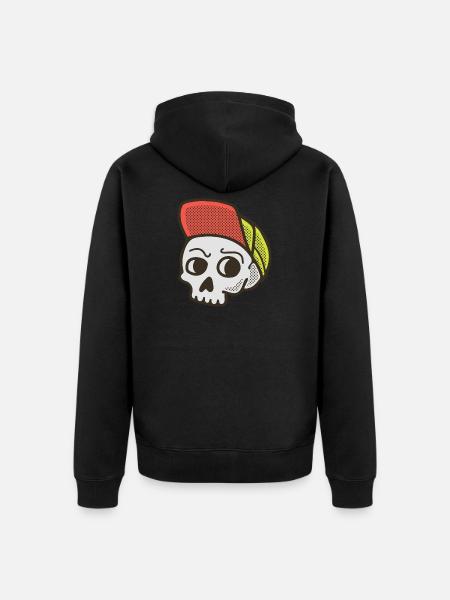 Skater Skull - Unisex Premium Organic Zip Hoodie - black