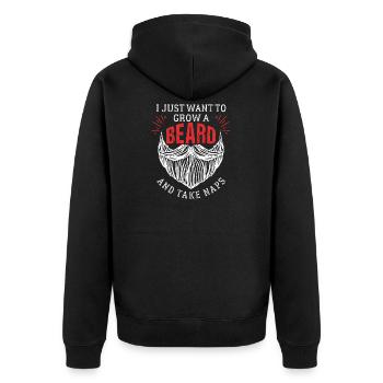 I Just Want To Grow A Beard Funny Gift - Veste à capuche bio Premium Unisexe - noir - Dos - Nico (187cm)