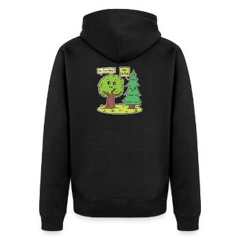 Are You Oakay? Yeah I'm Pine - Oak Tree Pine Tree - Unisex Premium Organic Zip Hoodie - black - Back - Nico (187cm)