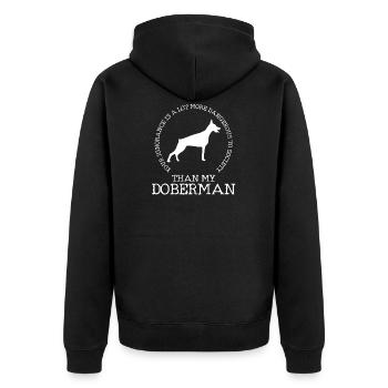 DOBERMANN - Unisex Premium Bio Zip Hoodie - Schwarz - Hinten - Nico (187cm)