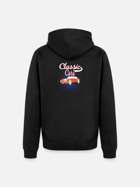 Automobile Car Oldtimer Classic - Unisex Premium Organic Zip Hoodie - black