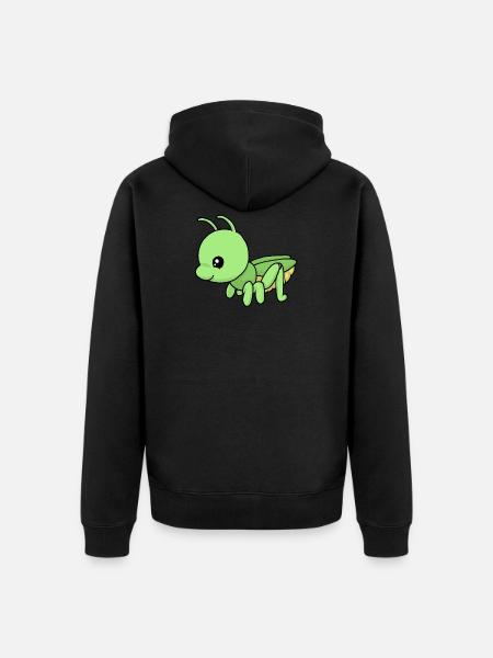 Small grasshopper - Unisex Premium Organic Zip Hoodie - black