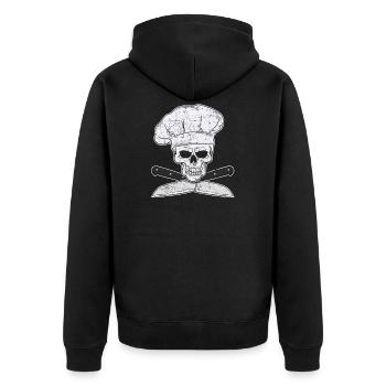 Couteau de chef de cuisinier chef cuisinier griller - Veste à capuche bio Premium Unisexe - noir - Dos - Nico (187cm)
