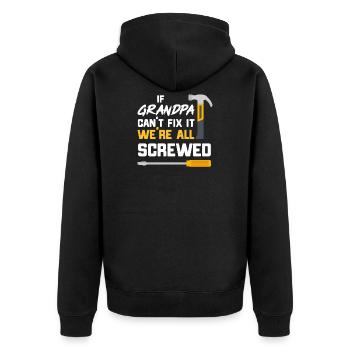 Birthday Craftsman Gift Opa Opi Repair - Unisex Premium Organic Zip Hoodie - black - Back - Nico (187cm)