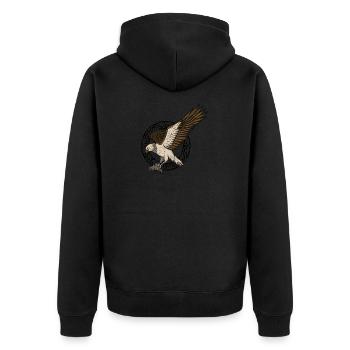 balbuzard pêcheur Osprey oiseau de proie aigle faucon cadeau - Veste à capuche bio Premium Unisexe - noir - Dos - Nico (187cm)