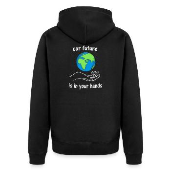 Environment Climate Change Climate Protection Gift - Unisex Premium Organic Zip Hoodie - black - Back - Nico (187cm)