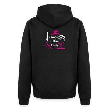 Funny This is who I am Girls Gymnastics Apparatus - Unisex Premium Organic Zip Hoodie - black - Back - Nico (187cm)
