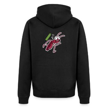 Kakerlake Schabe Kammerjäger Comic Ungeziefer - Unisex Premium Bio Zip Hoodie - Schwarz - Hinten - Nico (187cm)