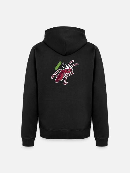 Kakerlak kakerlak Exterminator komisk skadedyr - Premium økologisk unisex-hættejakke - sort