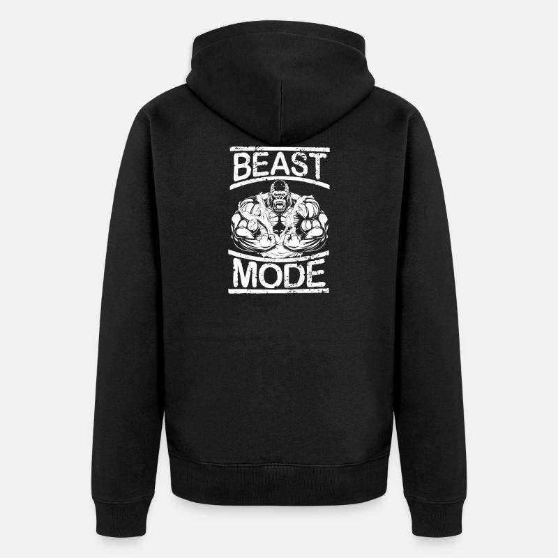 Beast Mode - Unisex Premium Bio Zip Hoodie - Schwarz