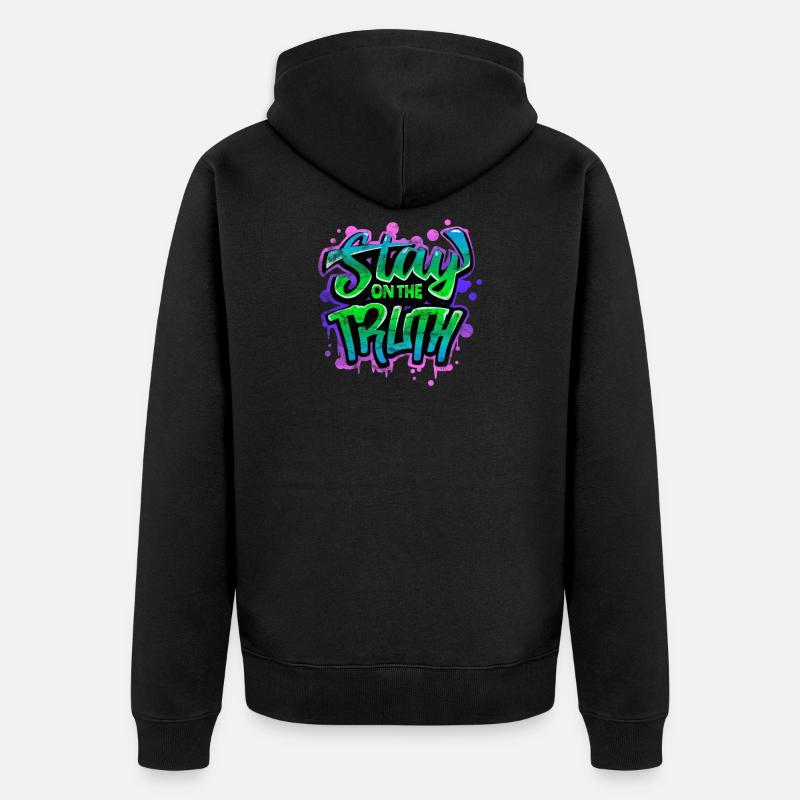 COOL JUSTICE MOTIVATION GRAFFITI CADEAUX - Veste à capuche bio Premium Unisexe - noir