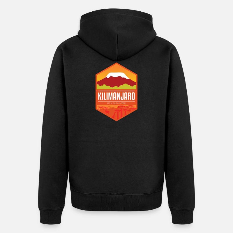 Kilimandjaro - Tanzanie Afrique - Veste à capuche bio Premium Unisexe - noir