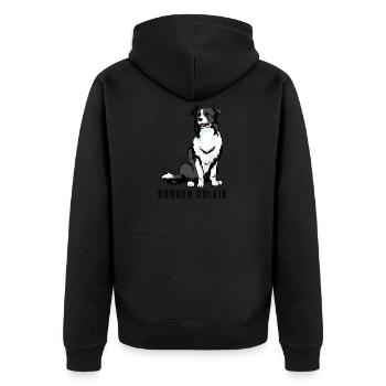 Border collie - Unisex Premium Organic Zip Hoodie - black - Back - Nico (187cm)