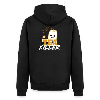 Tea drinker tea - Unisex Premium Organic Zip Hoodie - black - Back - Nico (187cm)