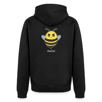 saves the bees - bee mad evil honey bumblebee - Unisex Premium Organic Zip Hoodie - black - Back - Nico (187cm)