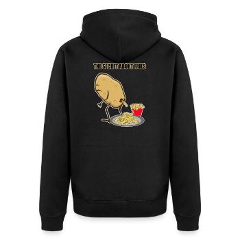 Fries potato fries secret gift - Unisex Premium Organic Zip Hoodie - black - Back - Nico (187cm)