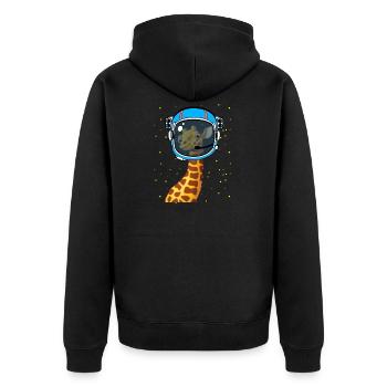 Astronaute Girafe dans l'espace safari - Veste à capuche bio Premium Unisexe - noir - Dos - Nico (187cm)