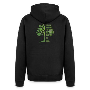 Et dans la forêt je vais perdre mon esprit - Veste à capuche bio Premium Unisexe - noir - Dos - Nico (187cm)