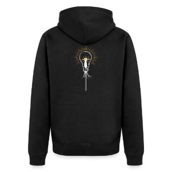 Elektriker Elektrik Elektroniker Elektroingenieur - Unisex Premium Bio Zip Hoodie - Schwarz - Hinten - Nico (187cm)