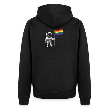 Cadeau LGBTQ de l'astronaute gay gay - Veste à capuche bio Premium Unisexe - noir - Dos - Nico (187cm)