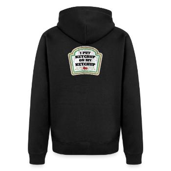 Ketchup Tomate Tomatenketchup Flasche Geschenk - Unisex Premium Bio Zip Hoodie - Schwarz - Hinten - Nico (187cm)