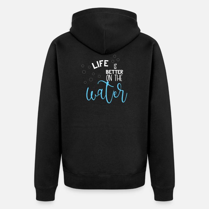 Croisière - Croisière - Croisière - Eau - Veste à capuche bio Premium Unisexe - noir