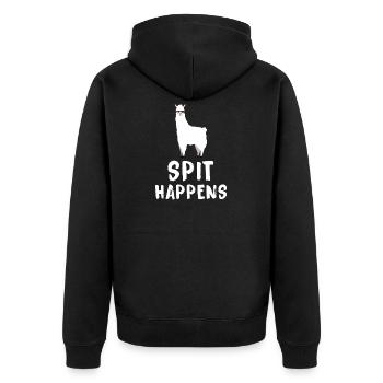 Alpaka - Unisex Premium Bio Zip Hoodie - Schwarz - Hinten - Nico (187cm)