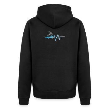 Wasserball Heartbeat Shirt - Unisex Premium Organic Zip Hoodie - black - Back - Nico (187cm)