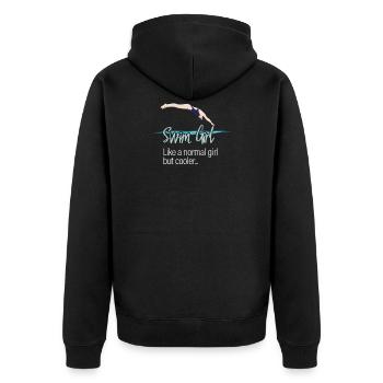 Natation Femmes - Swim Girl - Veste à capuche bio Premium Unisexe - noir - Dos - Nico (187cm)