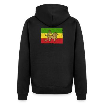 Cadeau de drapeau de lion de Reggae Rasta Rastafarian - Veste à capuche bio Premium Unisexe - noir - Dos - Nico (187cm)