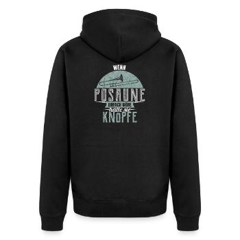 Trombone Trombone Tromboniste Laiton Cadeau - Veste à capuche bio Premium Unisexe - noir - Dos - Nico (187cm)