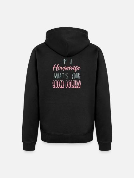 housewife - Unisex Premium Organic Zip Hoodie - black