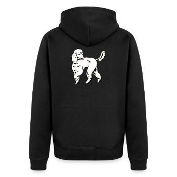 Caniche chien - Veste à capuche bio Premium Unisexe - noir - Dos - Nico (187cm)