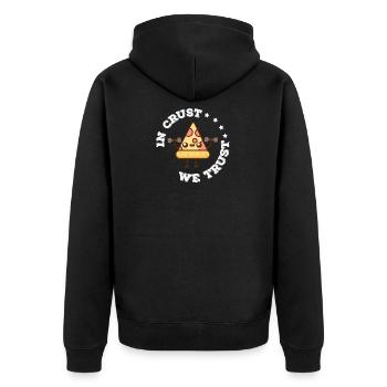 Crust we trust - pizza, italy, gift - Unisex Premium Organic Zip Hoodie - black - Back - Nico (187cm)