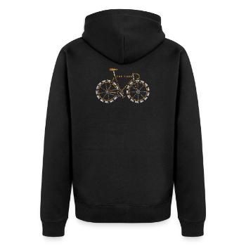 Cycling is Life design, Bicycle Anatomy Tee, Bike - Unisex Premium Organic Zip Hoodie - black - Back - Nico (187cm)