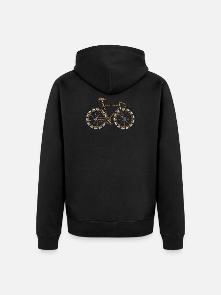 Cykling er liv design, cykel anatomi t-shirt, cykel - Premium økologisk unisex-hættejakke - sort