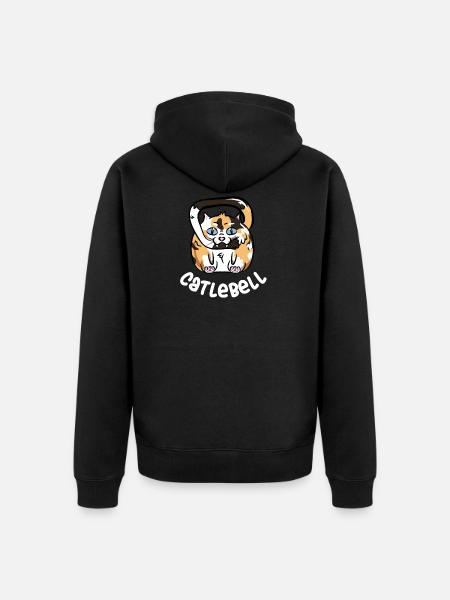 Catlebell T-Shirt - Unisex Premium Organic Zip Hoodie - black