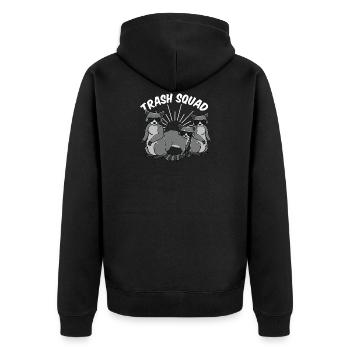 Waschbär Waschbären Trash Squad Lustig Geschenk - Unisex Premium Bio Zip Hoodie - Schwarz - Hinten - Nico (187cm)