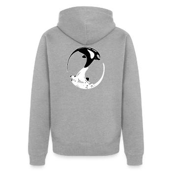 Raies manta - Veste à capuche bio Premium Unisexe - gris chiné - Dos - Nico (187cm)